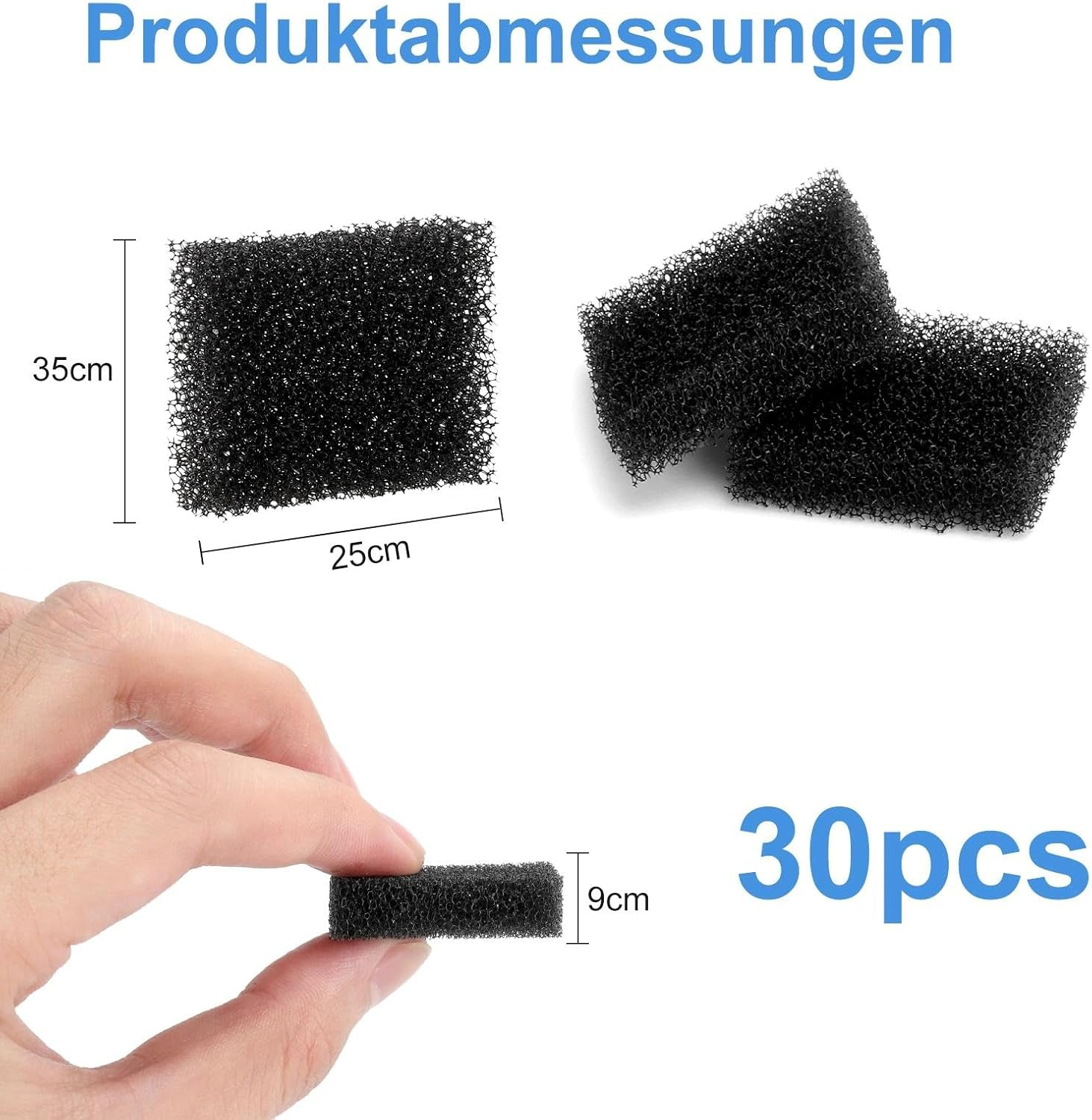 UOCAI Pack of 30 Pet Fountain Filters, Cat Fountain Filter Replacement Foam Filter for Cat Dog Water Dispenser Filter Black image number 1