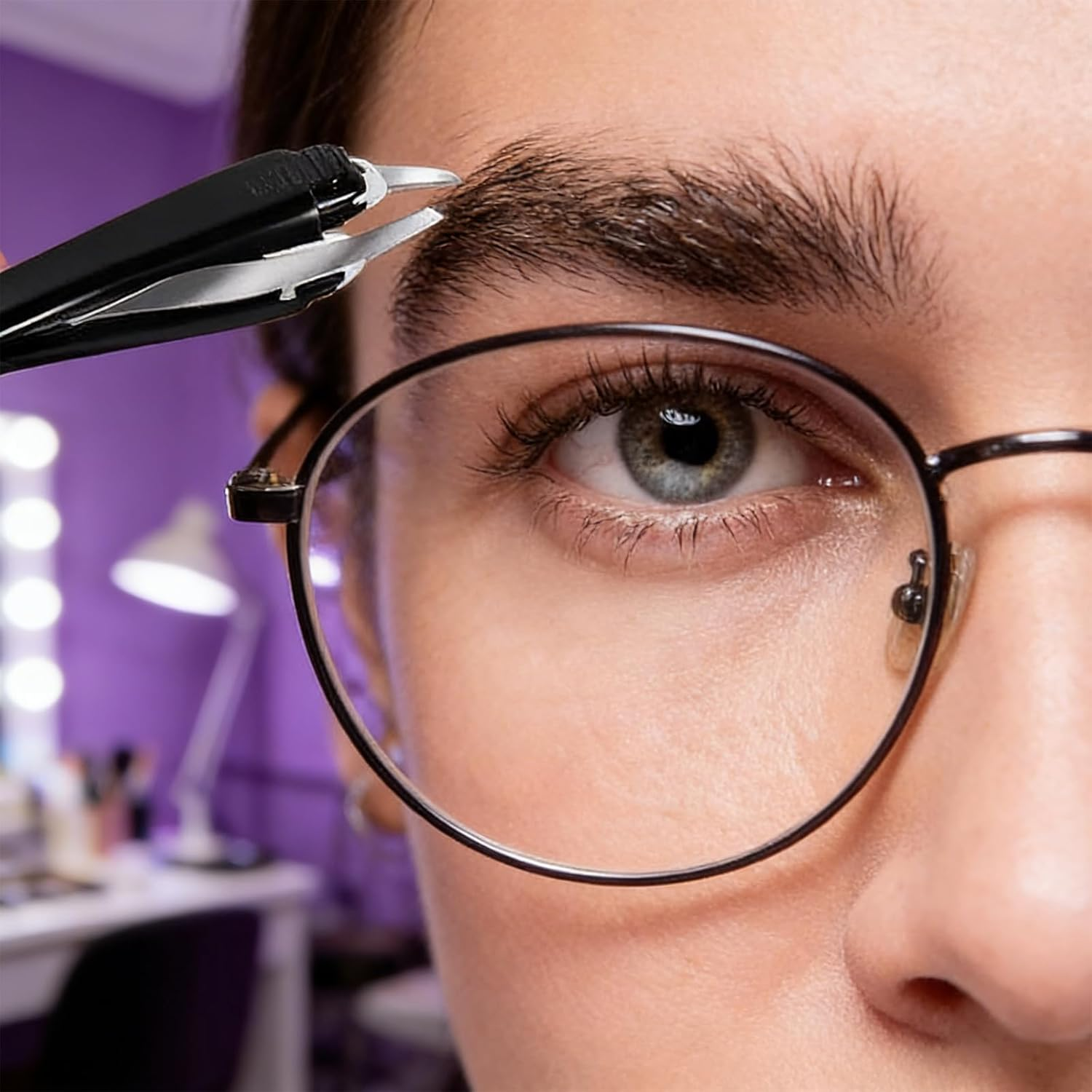 Yxvyxymyxxg Professional Eyebrow Tweezer, 1 PCS Stainless Steel Precision Slant Tip Tweezer &mdash; for Facial Hair Brow Shaping/Ingrown Hair Removal, Black image number 4