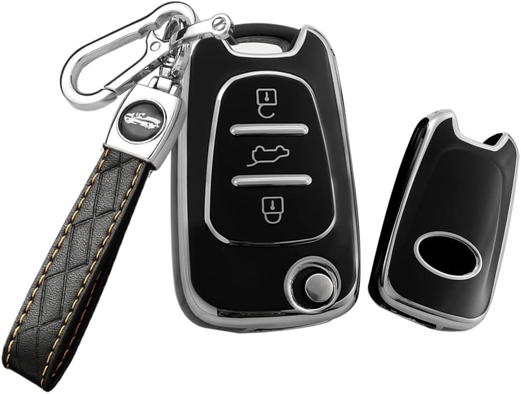 HIBEYO Key Fob Cover Compatible with Hyundai Verna Elantra Sportage Carens Forte Avante K2 K5 SONATA8 Ix35 I30 Accessories