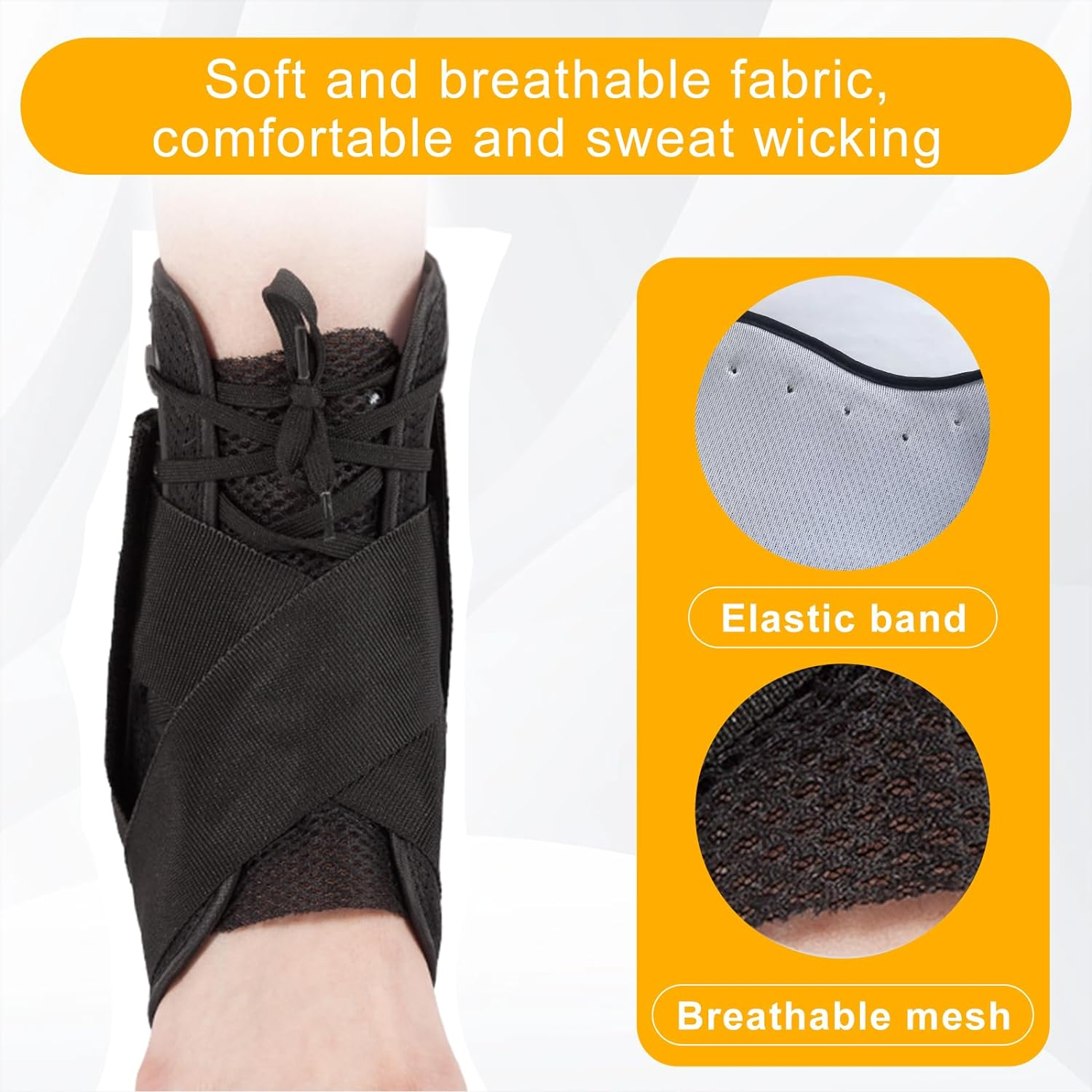 Ankle Braces for Men and Women, Lace up Ankle Support Brace for Sprained Ankle, Tendinitis, and Muscle Pain Relief,Adjustable Ankle Brace Stabilizer for Basketball, Volleyball, and Sports Injuries (S) image number 1