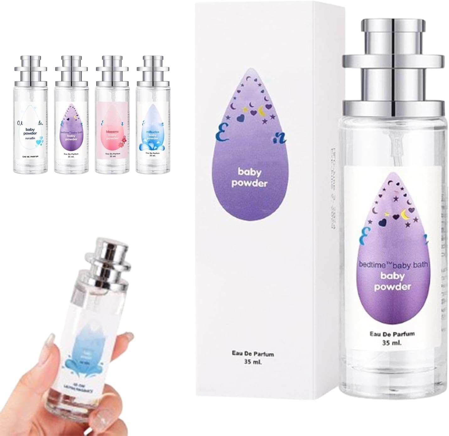 Elyven Baby Powder Perfume, Ebyveen Powder Perfume, Baby-Soft Perfumes Spray, an Eau De Parfums, Floral & Creamy Aroma for Women & Men (4PCS)