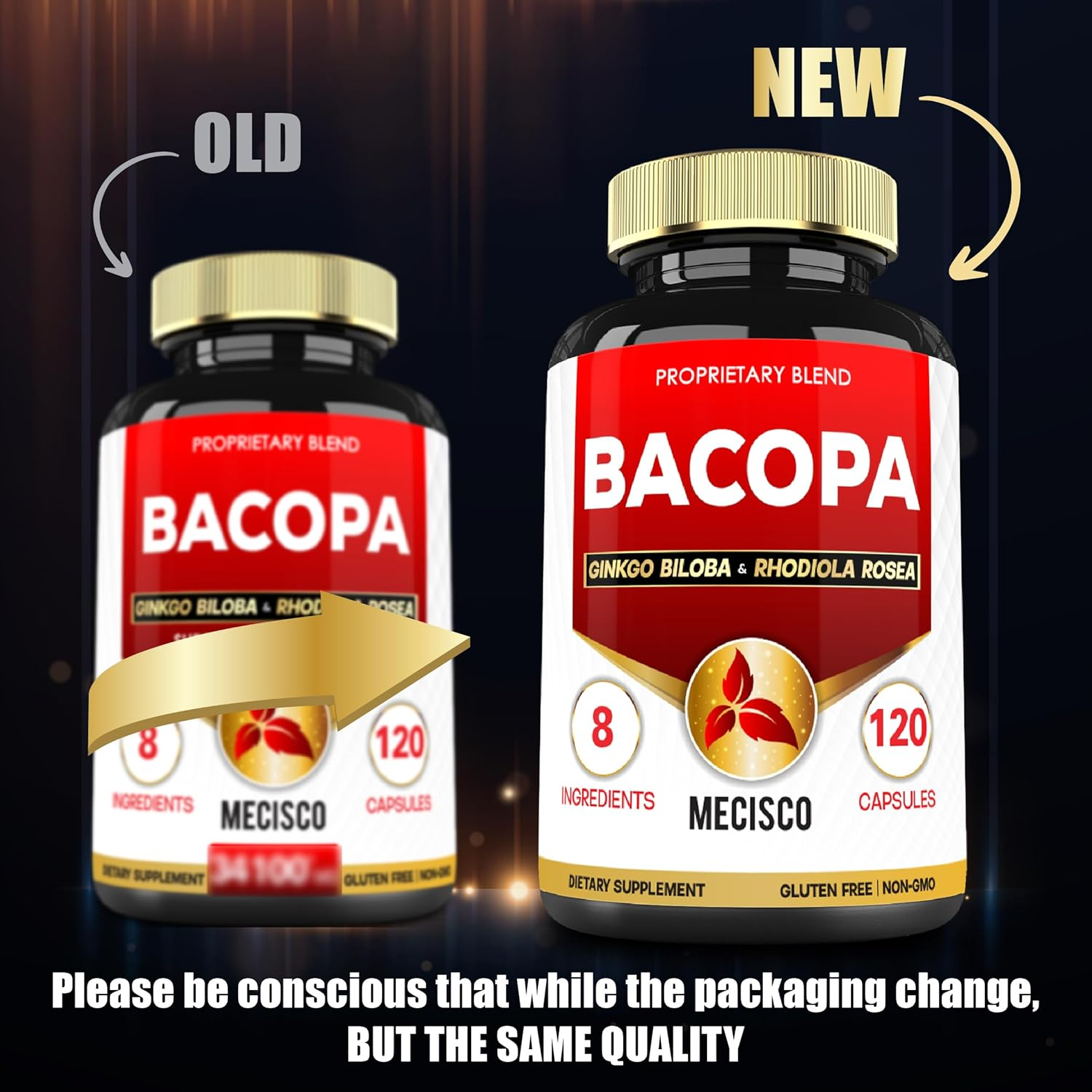 34100Mg Bacopa Supplement Added Ginkgo Biloba, Rhodiola Rosea, Gotu Kola, St Johns Wort, Ashwagandha Root, Rosemary Leaf, Black Pepper - Relax Mood, Memory & Brain Health - 120 Capsules for 2 Months image number 3