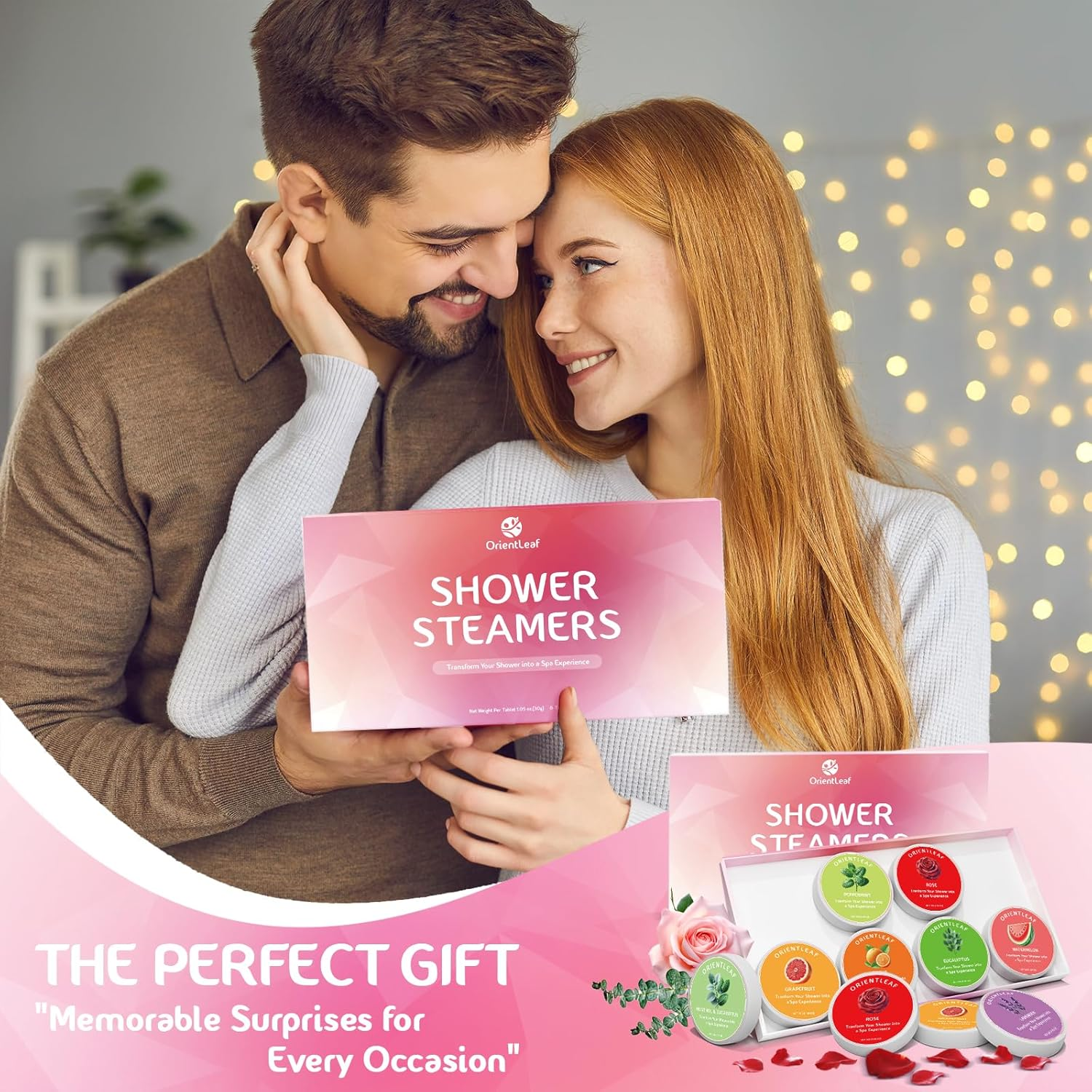 Orientleaf Shower Steamers Aromatherapy, 8 Pcs Stress Relief Shower Bombs Gift, Self Care & Relaxation for Mom，Christmas, Birthday, Valentines Day Gifts for Women and Men image number 3