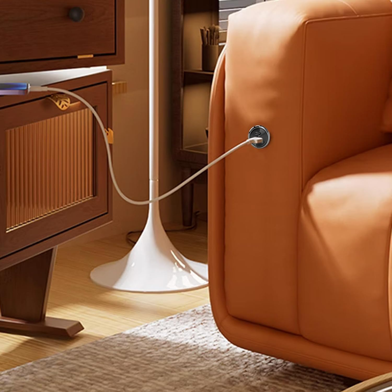 Desktop Power Grommet - Recessed Flush Mount Socket with USB Charging Ports, for Office Conference Tables, Desks, and Workstations to Keep Your Space Organized and Tidy image number 6