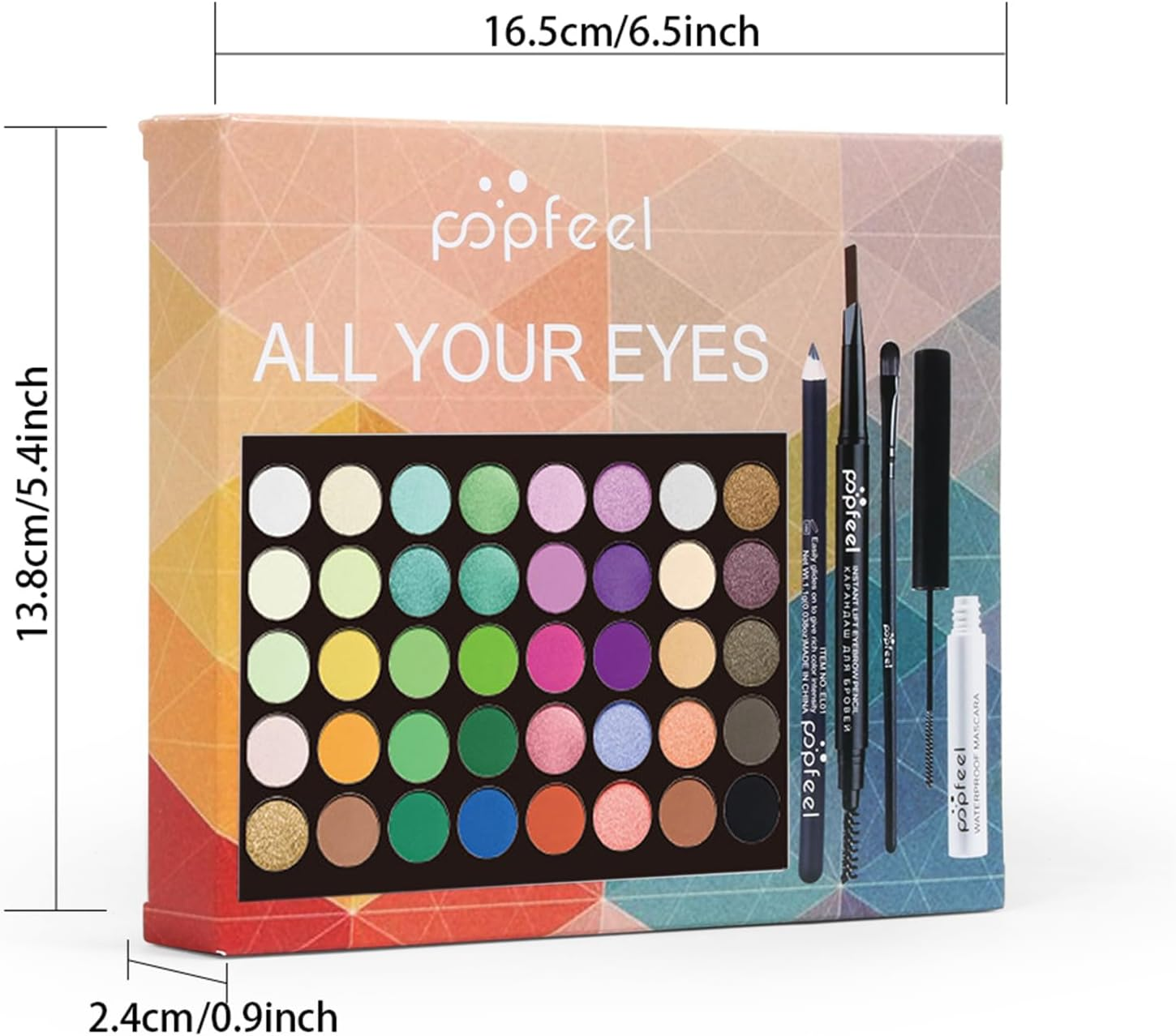 Enmart All-In-One Makeup Set for Women - Travel Cosmetic Starter Kit with Eyeshadow Palette, Mascara, Eyebrow Pencil, Brush - Essential Bundle image number 1