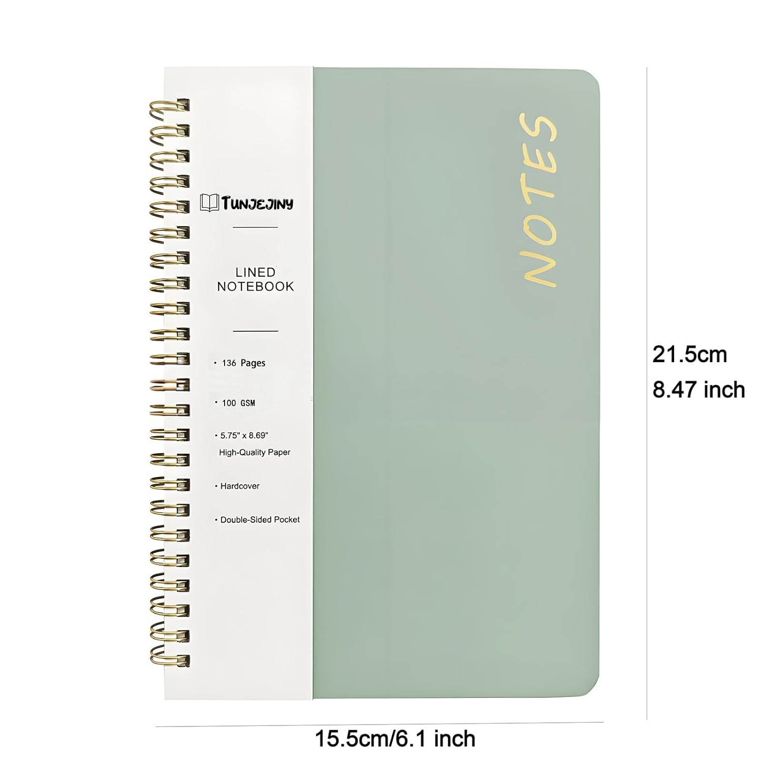 Lined Spiral Journal Notebook, A5 College Ruled Journals for Women Men, 100 GSM College Ruled Notebooks for Writing Note Taking and Office School Supplies 6.1" X 8.47" (Green+Purple) image number 4