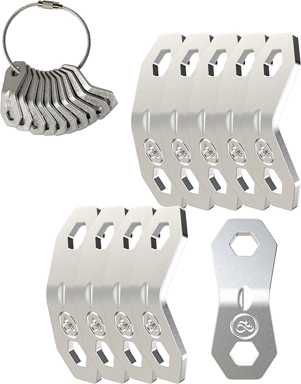 NACETURE Aluminum Alloy Rope Tensioner Camping Tent Guyline Cord Adjuster Camping of Gear for Camping, Hiking, Backpacking Ultralight Tent Stakes Guy Lines Tensioner Tent Cord (Black 20 Pack)