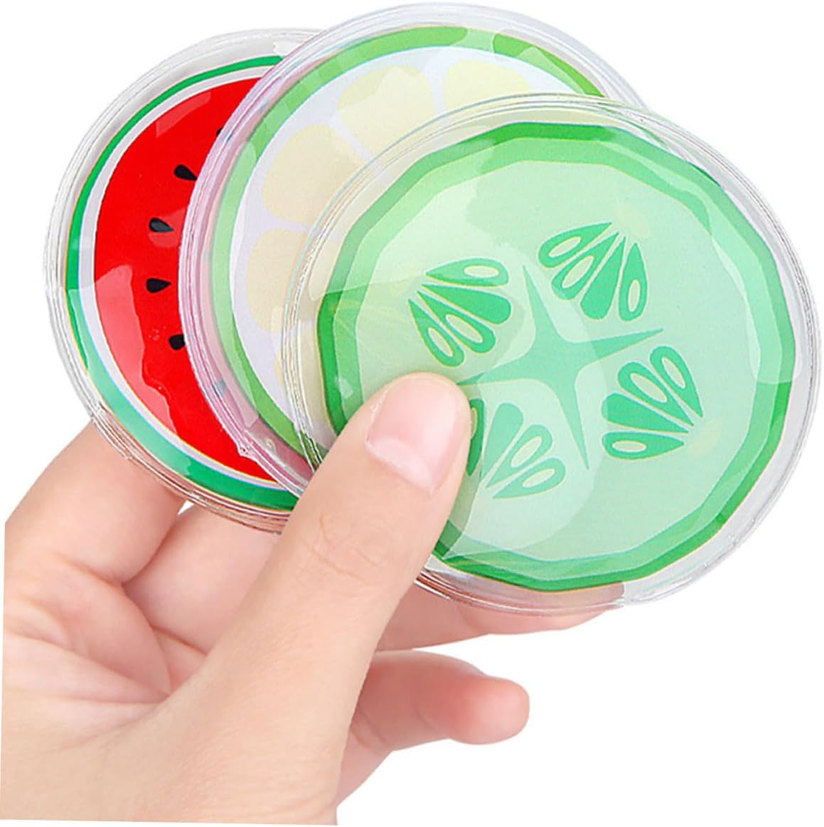 CIYODO 6Pcs Fruit-Shaped Cooling Eye Pads PVC Gel Reusable Eye Patches Soothing Cold and Warm Therapy and Swelling image number 5