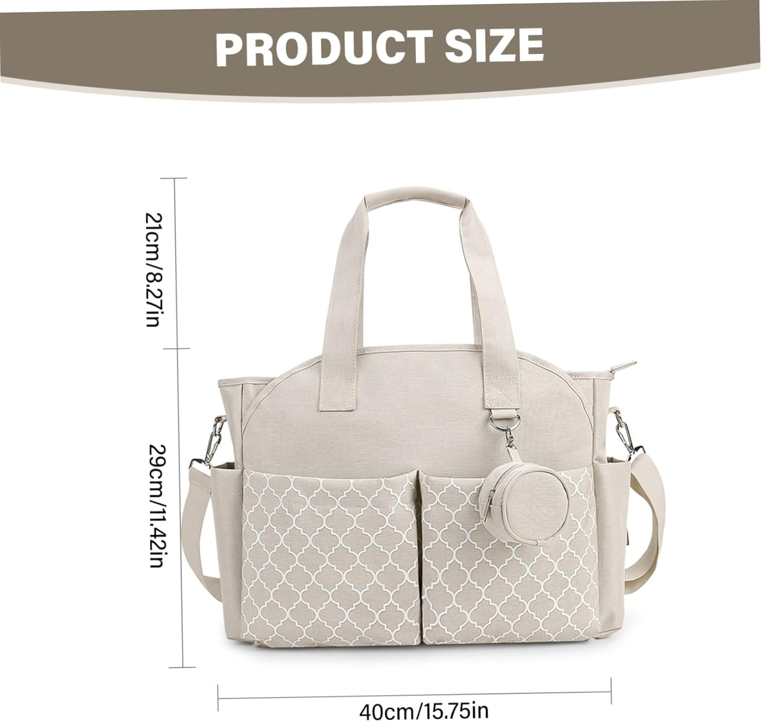 Diaper Bag Tote, 15.7Inch Baby Changing Bags with Multi-Pockets, Portable Waterproof Handle Bag, Baby Changing Bags for Mom image number 3