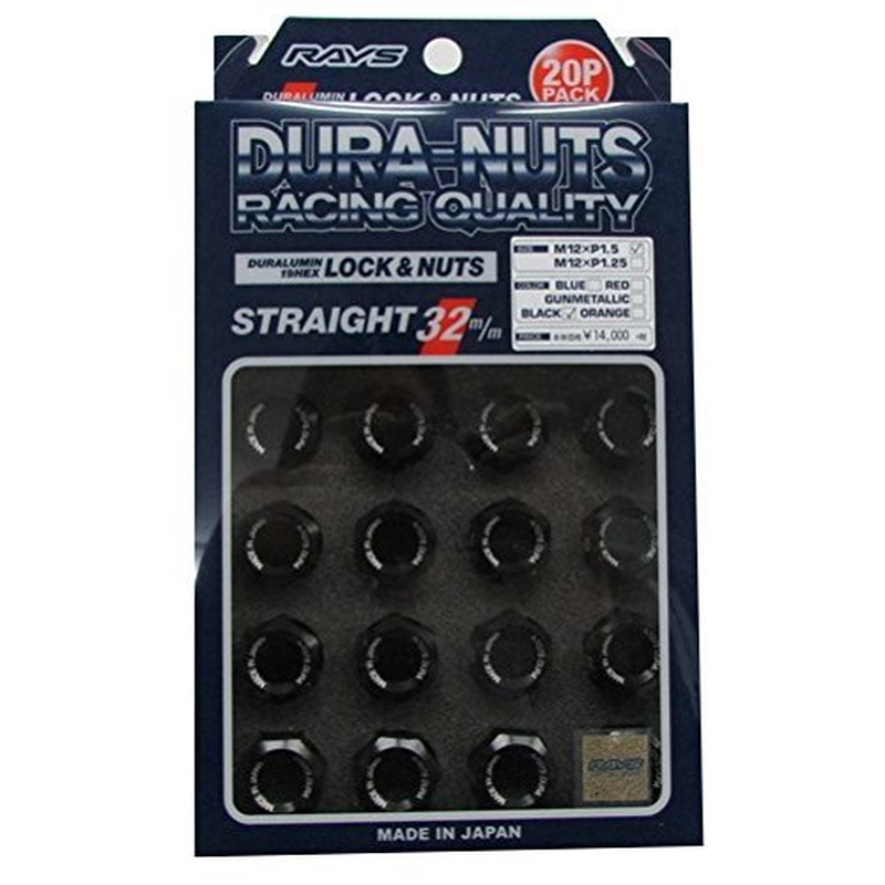 [RAYS (Rays)] Duralumin Lock & Nut Set L32 5H for M12X1.5 Black Anodized Aluminum 74020001101BK image number 1