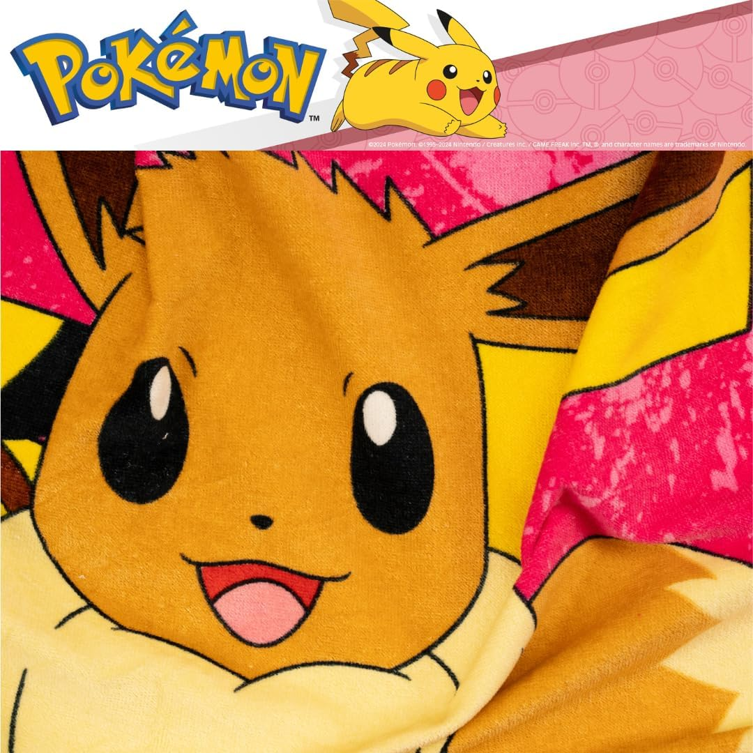 Franco Pokemon Girl Anime Kids Super Soft Cotton Bath/Pool/Beach Towel, 58 in X 28 In, (Officially Licensed Product) image number 4
