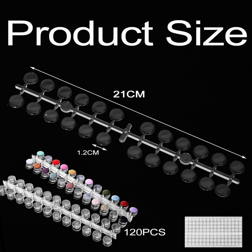 Lymizhuo 120Pcs Clear round False Nail Display Tips with Adhesive &ndash; Nail Swatch Sticks for Polish Color Chart, DIY Training & Practice Nails image number 6