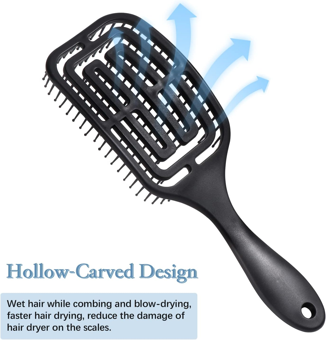 Vinabo Hair Brush, Hair Brush, No Pulling, Detangling Brush, Curls & Long Hair Hair Brush for Wet and Dry Hair, Detangling Massage Brush for Women/Men/Children image number 6