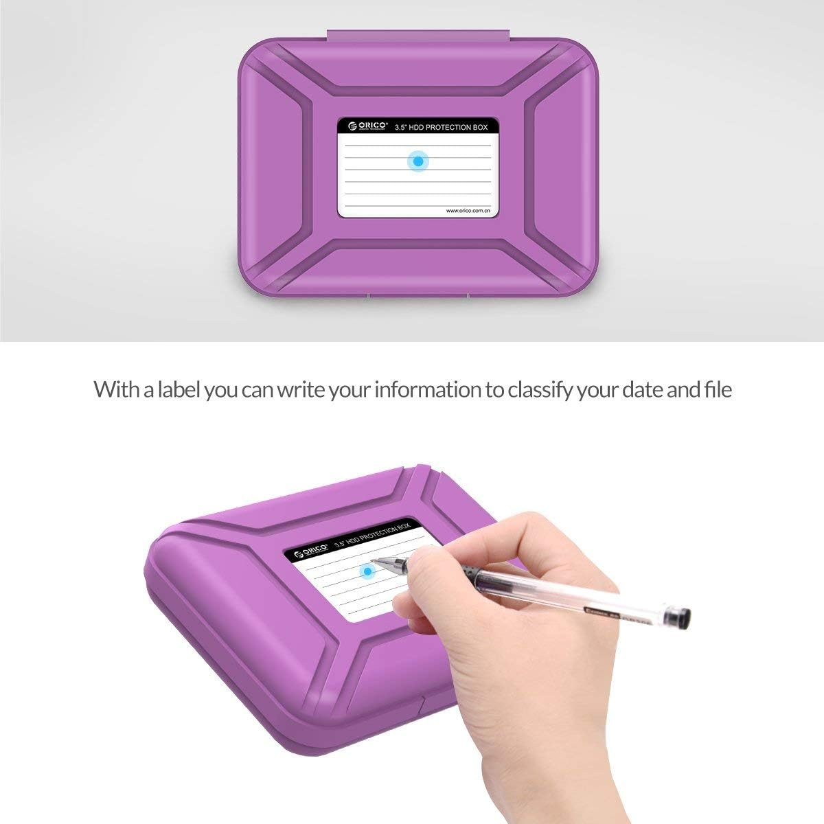 ORICO 5Pcs Hard Drive Case 3.5Inch HDD Storage Case, Anti-Static Shockproof Computer External Drive Disk Protective Box for Seagate, Western Digital, Toshiba Hard Drive image number 4