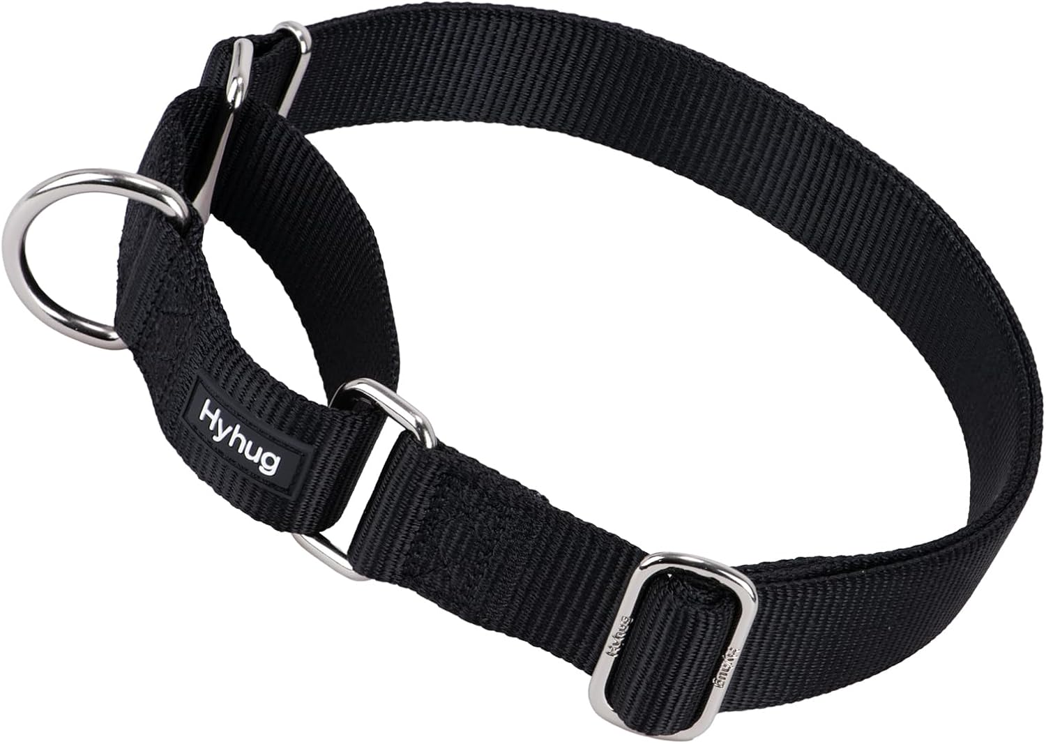 Hyhug Improved Design Nylon Webbing, Cold Water Washing Does Not Fade, Not Polluting Dog Hair, Wear Resistant and Not Prone to Fuzzing. No Slip Training Martingale Collar. (Large, Candy Pink)