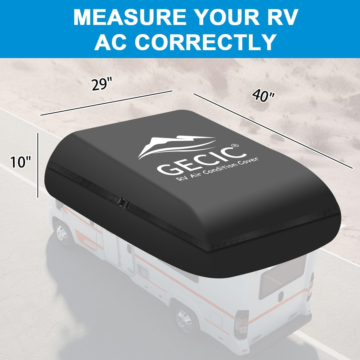 RV Camper Air Conditioner Cover Trailer AC Covers for RV Roof Unit, Compatible with Recpro 9.5K, Dometic Penguin II RV Air Conditioner Winter Covers for outside - RV A/C Cover for Roof image number 4