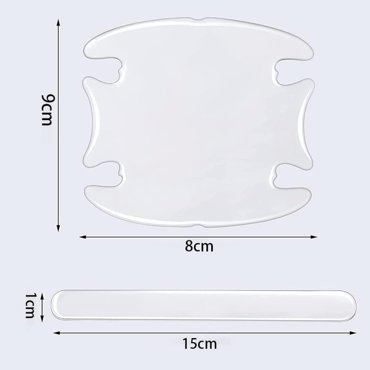 8 Pcs Car Door Handle Protectors - Transparent Waterproof Anti-Scratch Paint Universal Cup Handle Sticker image number 4