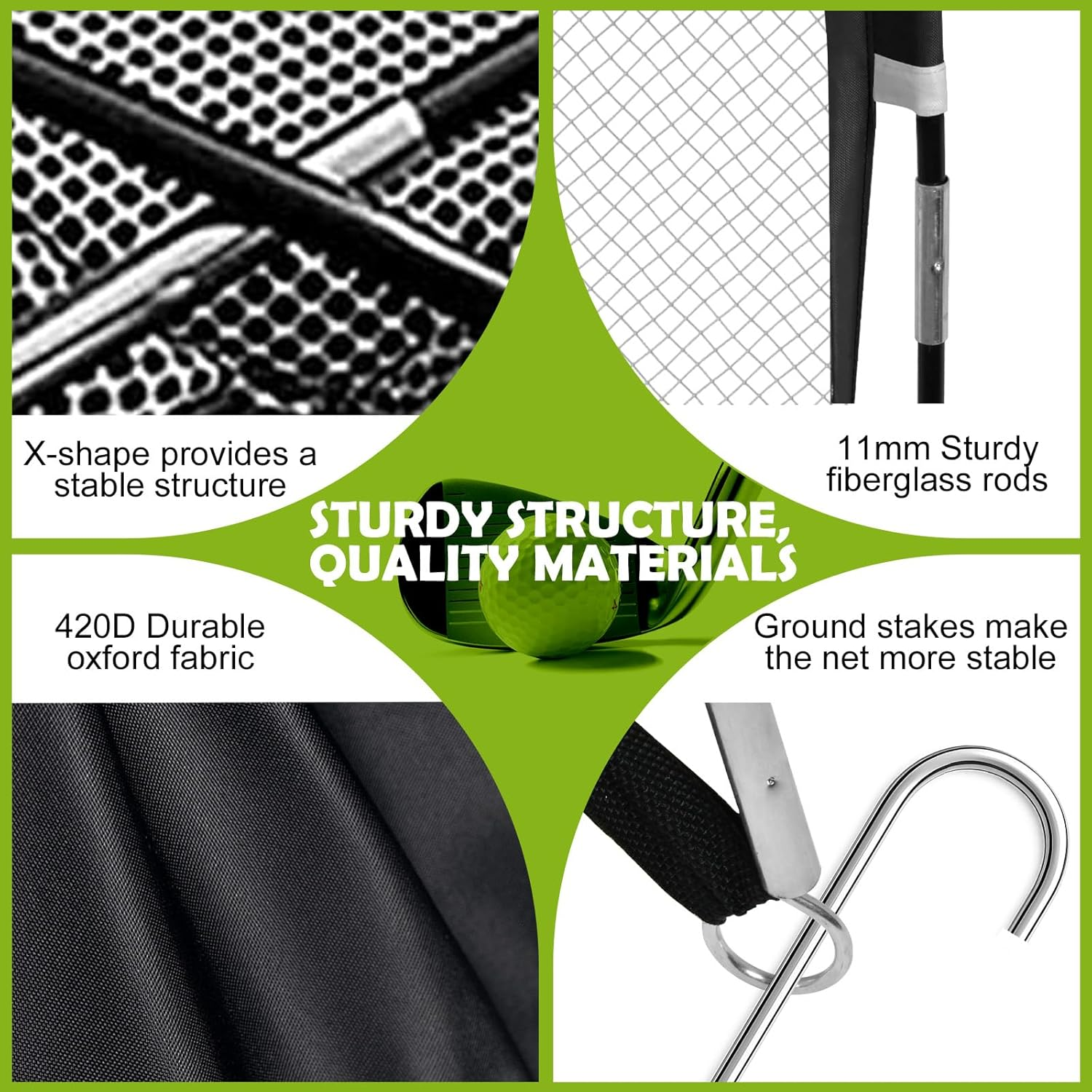 Advwin 10X7Ft Golf Practice Net for Backyard & Indoor &ndash; Driving Swing Training Aid with Target, Mat, 5 Balls & Carry Bag &ndash; Chipping & Hitting Net for Beginners & Pros