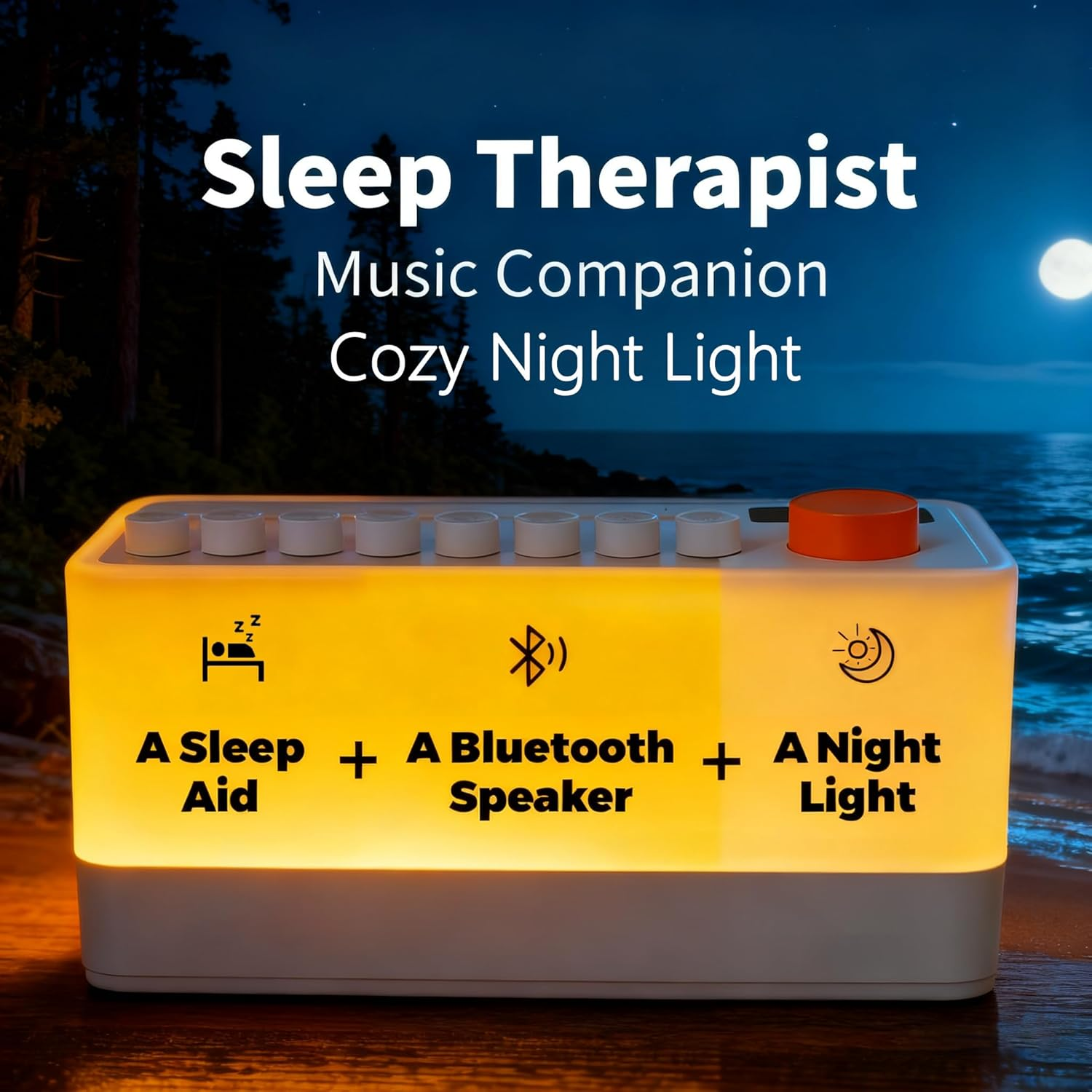 White Noise Machine | Portable Rechargeable White Noise Machine | 256 Soothing Sound Combinations & Night Light | Sleep Timer & Bluetooth Sound Machine, for Babies, Kids, and Adults image number 3