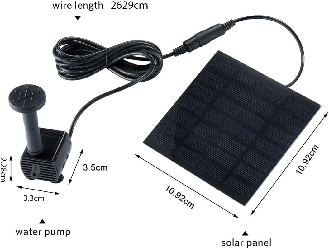 Solar Fountain Pump, Panel Water Pump with 8 Nozzles Sprays Elegant Water Feature for Bird Bath Solar Panel Kit Outdoor Fountain for Outdoor Small Pond Patio Garden and Fish Tank Bird Bath image number 4