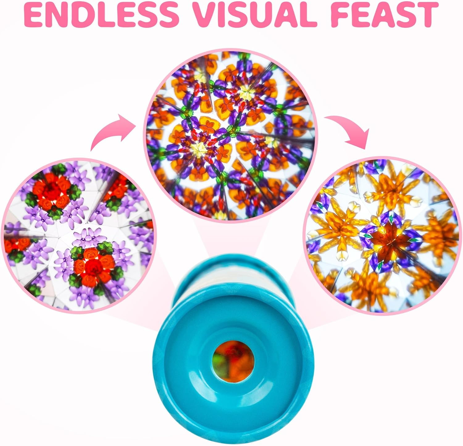 D-Fantix Classic Tin Kaleidoscope for Kids, 2 Pack Retro Toys - Educational Toys with Metal Body. Girl Birthday Party Favors Decorations image number 1