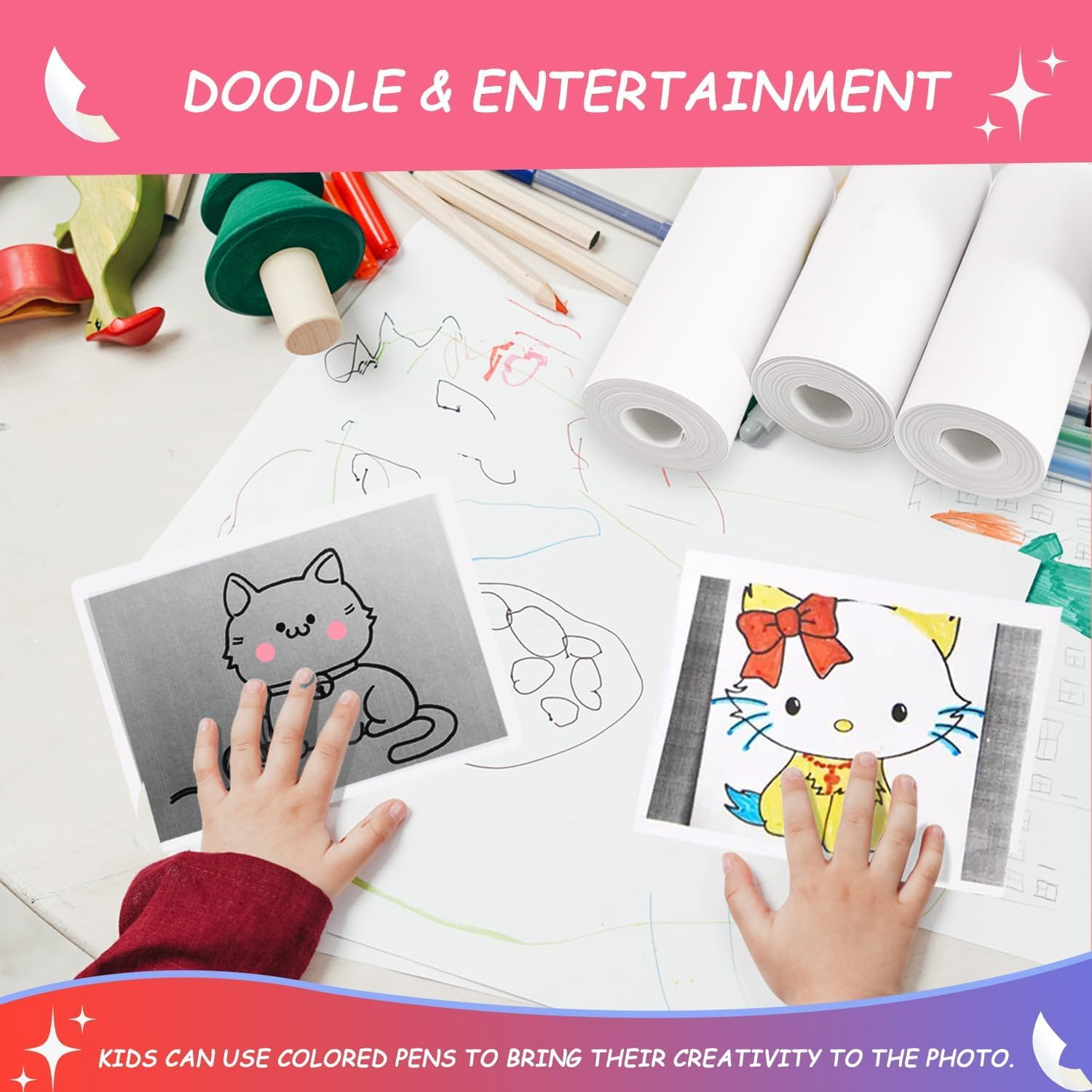 15 Rolls Instant Camera Refill Print Paper, HD Kidizoom Print Camera Paper Refill for Most Kids Instant Camera (57X25Mm) image number 2