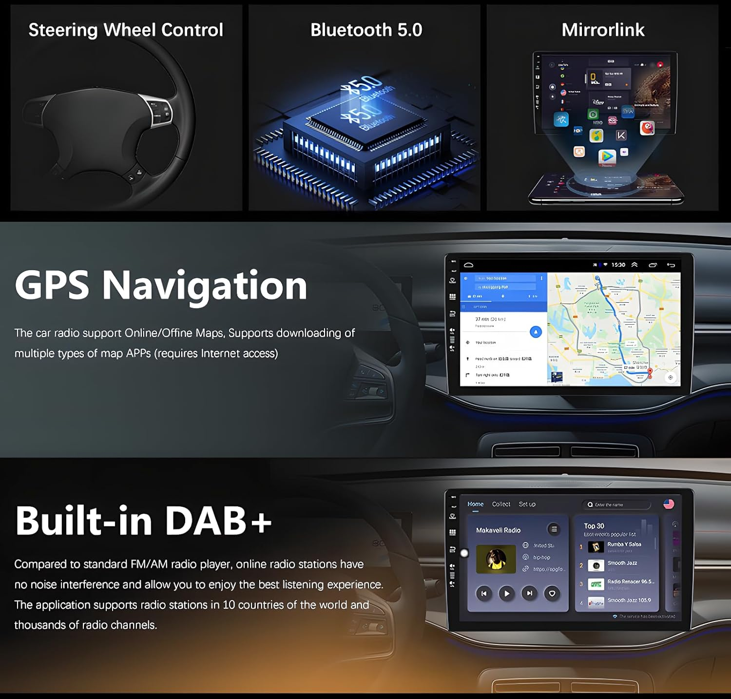 MISONDA 6G+128G Car Radio Stereo Player for Mazda 3 Axela 2014-2019 Built in DAB+/4G/HDMI Wifi IPS 9Inch Touch Screen GPS Navigation Head Unit Double Din Android 15