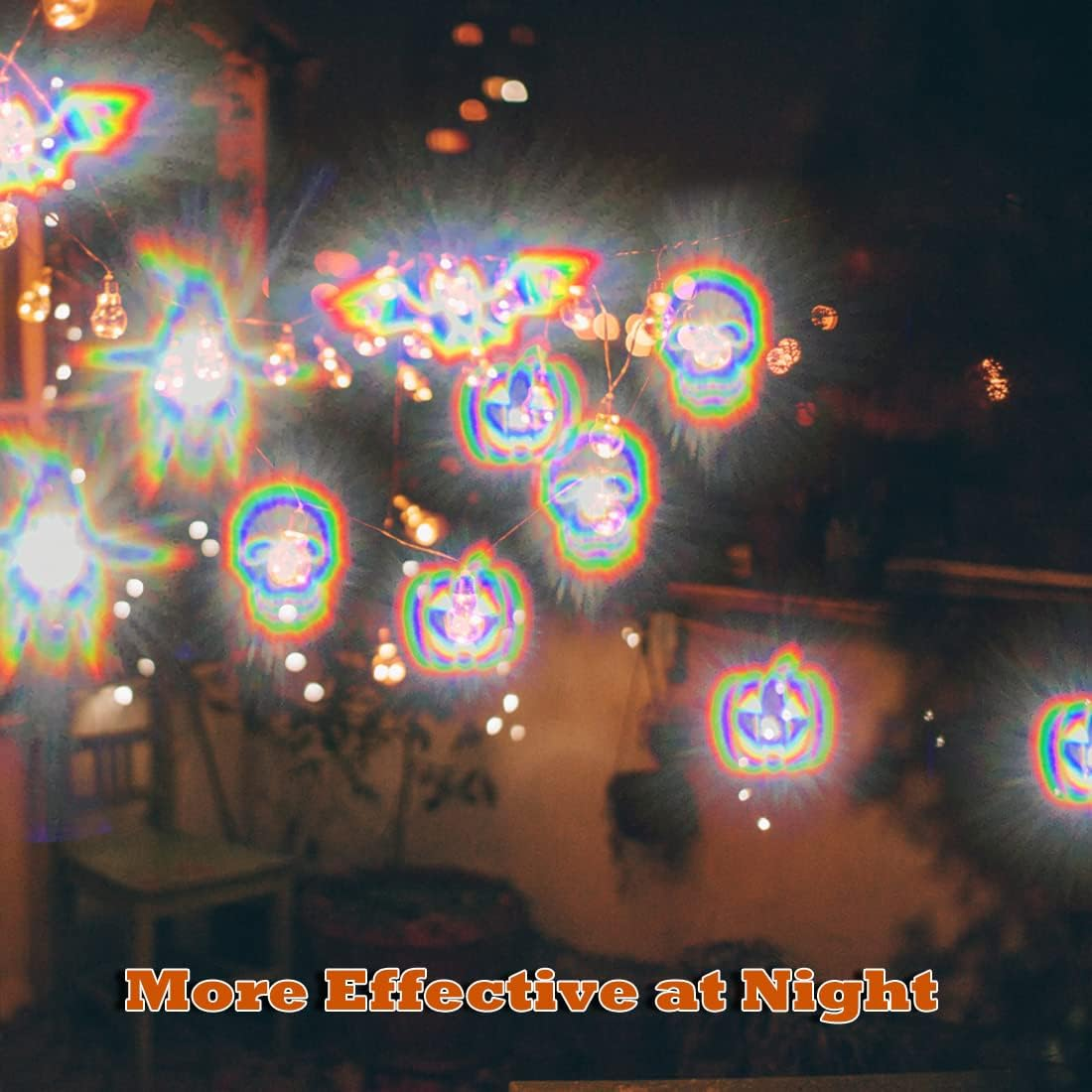 3D Halloween Glasses-12 Pack Holiday Specs Hologram Holiday Images Turn Holiday Lights into Magical Images -Pumpkins, Skeletons, Bats,Witches (12 Pairs) image number 6