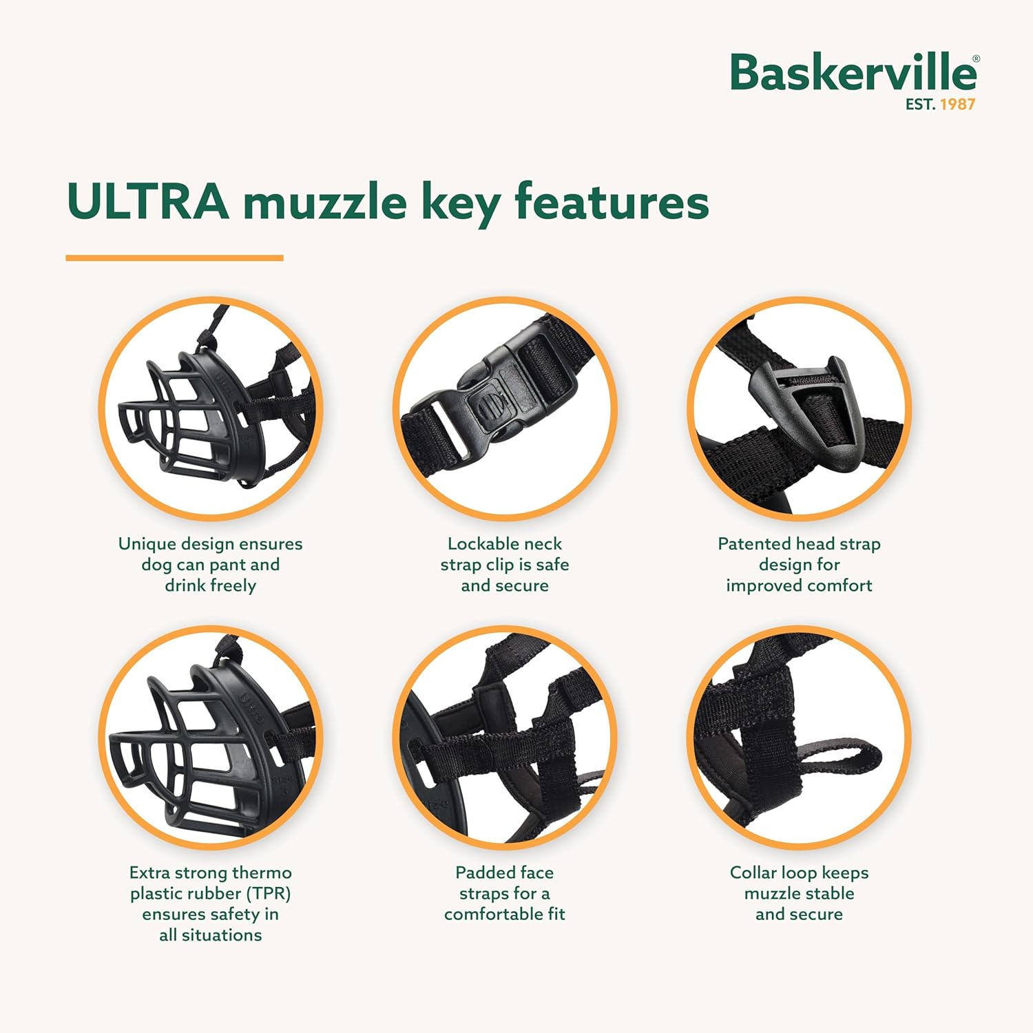 Baskerville 61520A Ultra Muzzle Size 5, Black image number 2