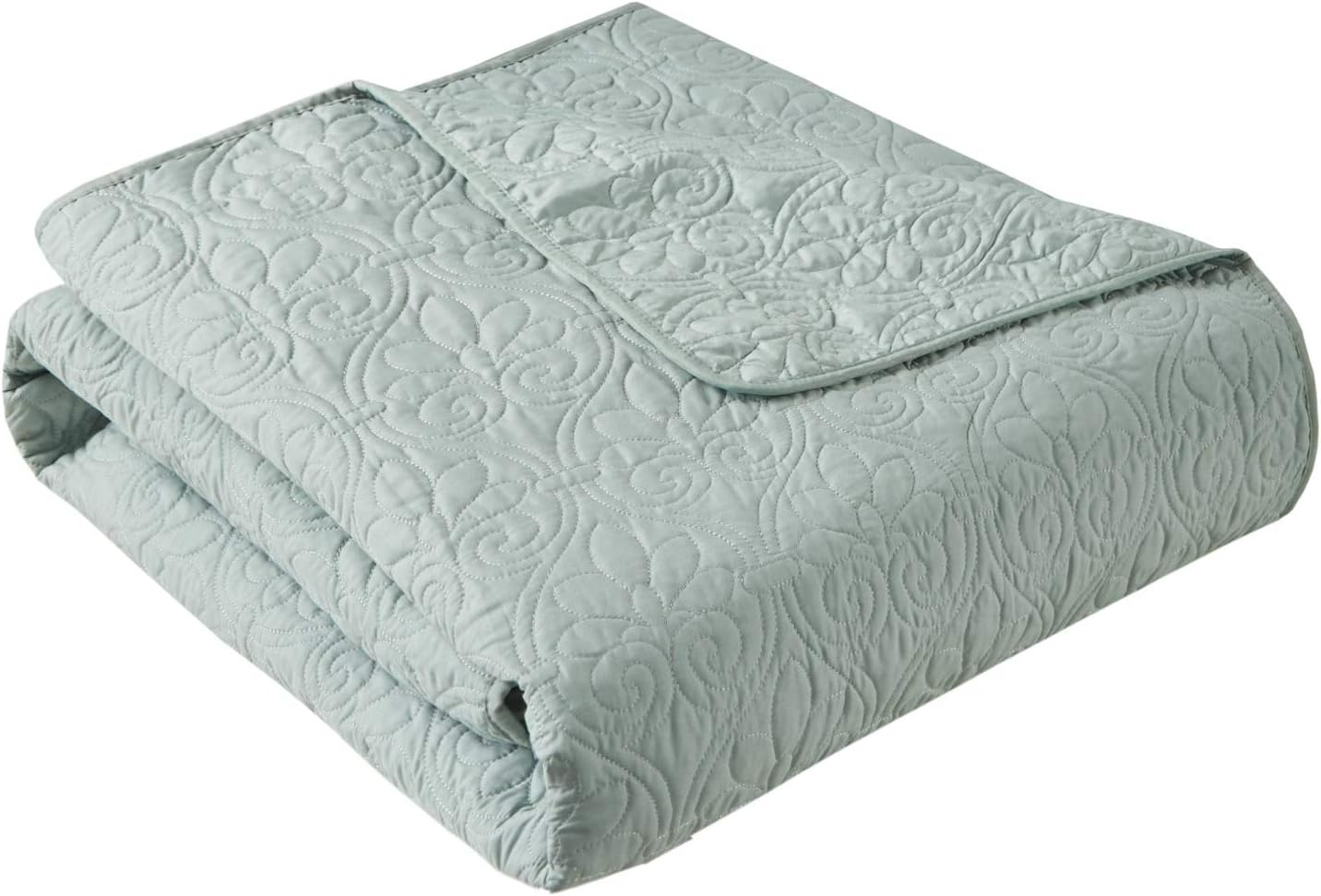 Madison Park Tuscany Oversized Quilted Throw with Scalloped Edges, 60 by 72", Ivory image number 4
