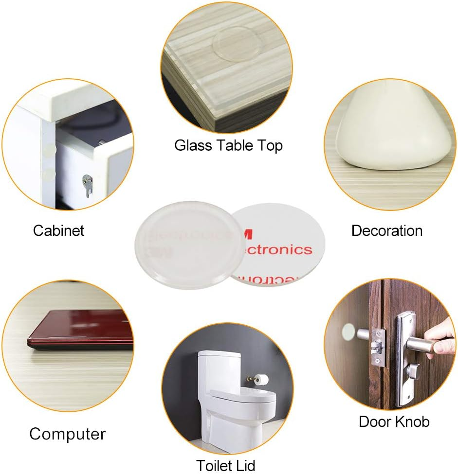 GINOYA 18Pcs Glass Top Bumpers, Silicone Adhesive Furniture Bumpers for Glass Table Door Cabinet Drawers image number 4