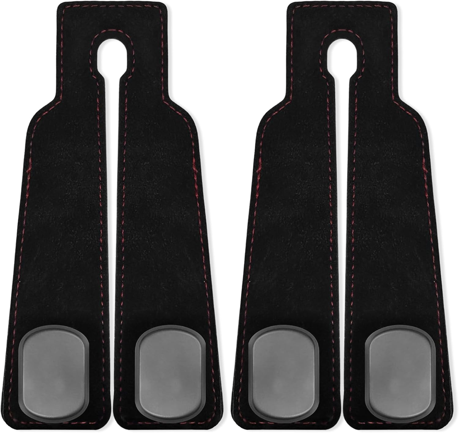 WELANE Car Seat Storage Hooks, 2 PCS Leather Car Seat Storage Hanger for Car Organizers and Storage Accessories (Black) image number 1