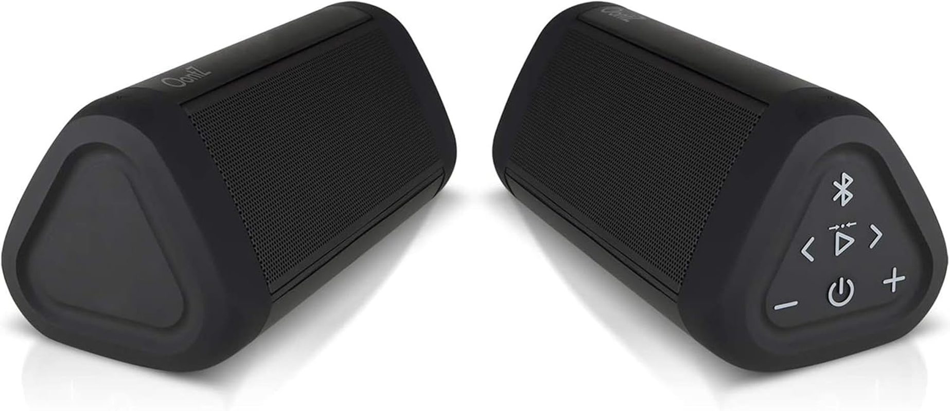 Oontz Ultra Dual Portable Bluetooth Speaker 5.0 2-Pack - IPX7 Waterproof, 14W Enhanced Sound, 20-Hr Battery, 100Ft Range, Deep Bass and Clear Audio, Durable Shower Speakers for Pool or Beach (Black)