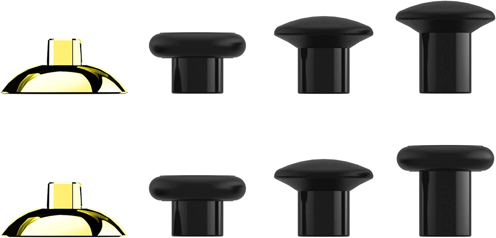 Extremerate Thumbsgear Interchangeable Ergonomic Thumbstick for Xbox Series X & S/Xbox One/Xbox One Elite/Xbox One S & X Controller W/ 3 Height Domed & Concave Grips Adjustable Joystick - Chrome Gold image number 2