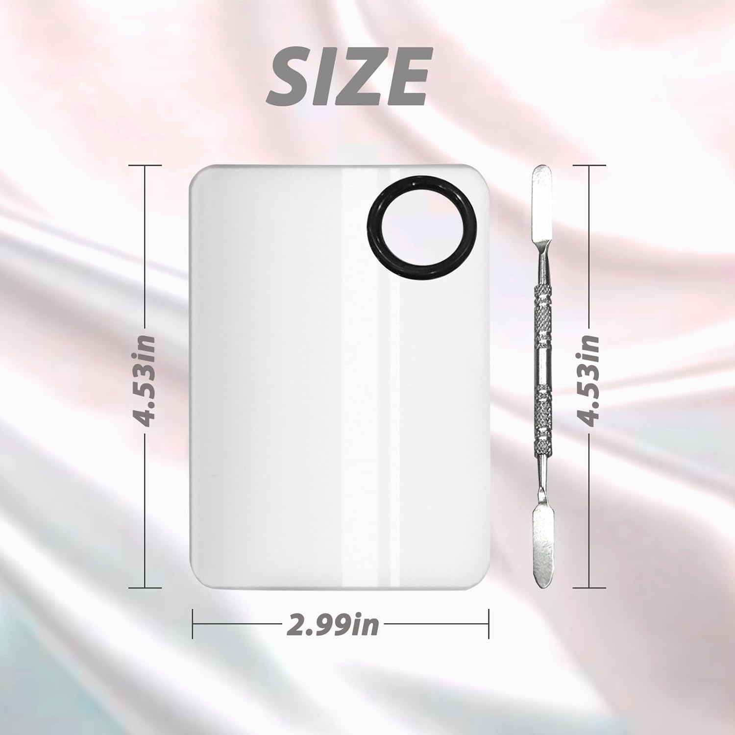 Stainless Steel Makeup Mixing Palette Set with Spatula - Washable Professional Cosmetic Blending Tool for Foundation, Lipstick, Eyeshadow, Nail Art