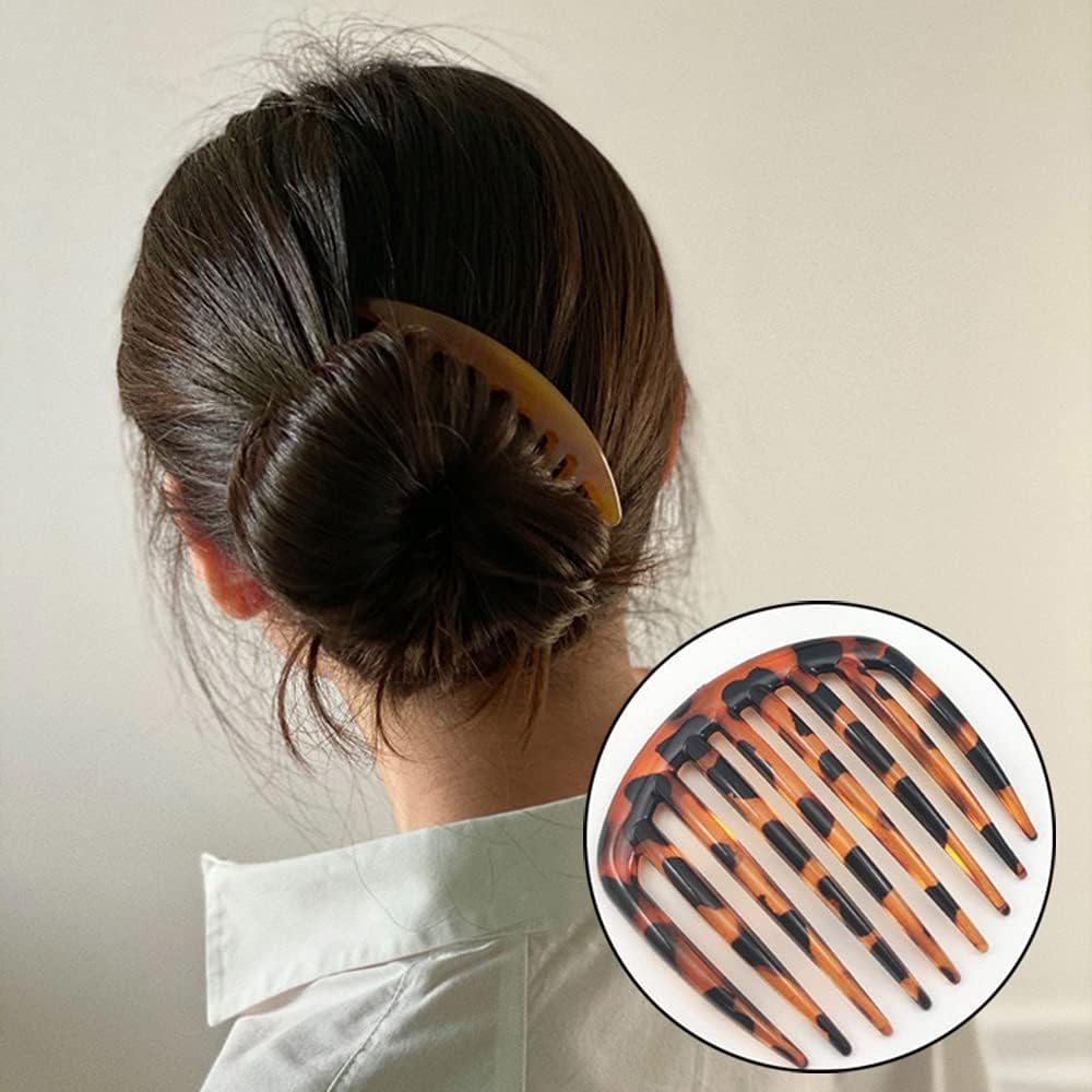 5 Pcs French Twist Comb Retro Celluloid Hair Comb 9 Teeth Non Slip Comb Clips Hair Styling Accessories for Women and Girls Multicolour image number 6