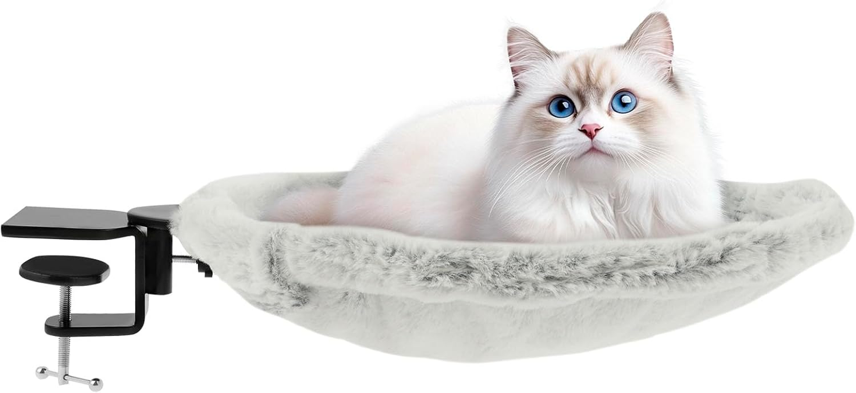 Felt Cat Hammock Strong Weight Bearing Capacity Cat Desk Bed Stable Support Desk Kitten Hammock Pet Nest Bed Space Saving for Table image number 5