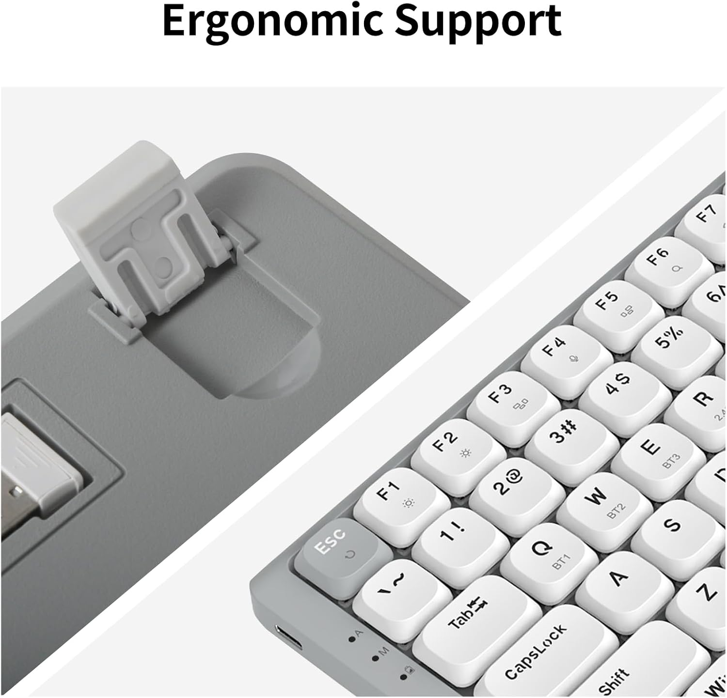 E-YOOSO Z-84 84 Keys Ultra-Slim Wireless Bluetooth/Usb Wired Mechanical Keyboard with White LED Backlit, Low-Profile G Mechanical Red Switch Compatible with Mac Windows image number 3