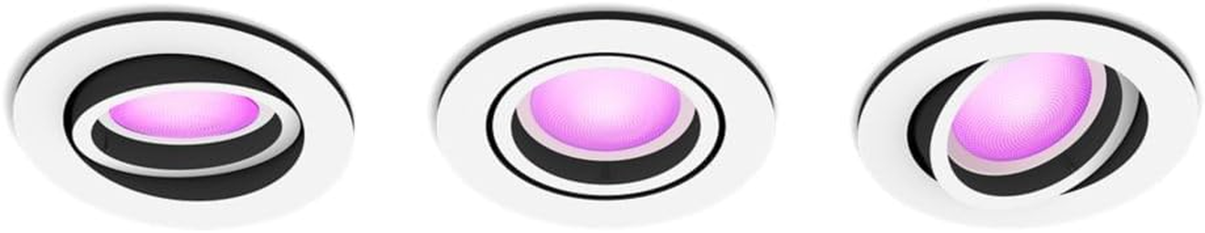 Philips Hue White & Color Ambiance Centura Pack of 3 round Recessed Spotlights, Dimmable Ceiling Lights, Intelligent Light Control via Voice and App. image number 5