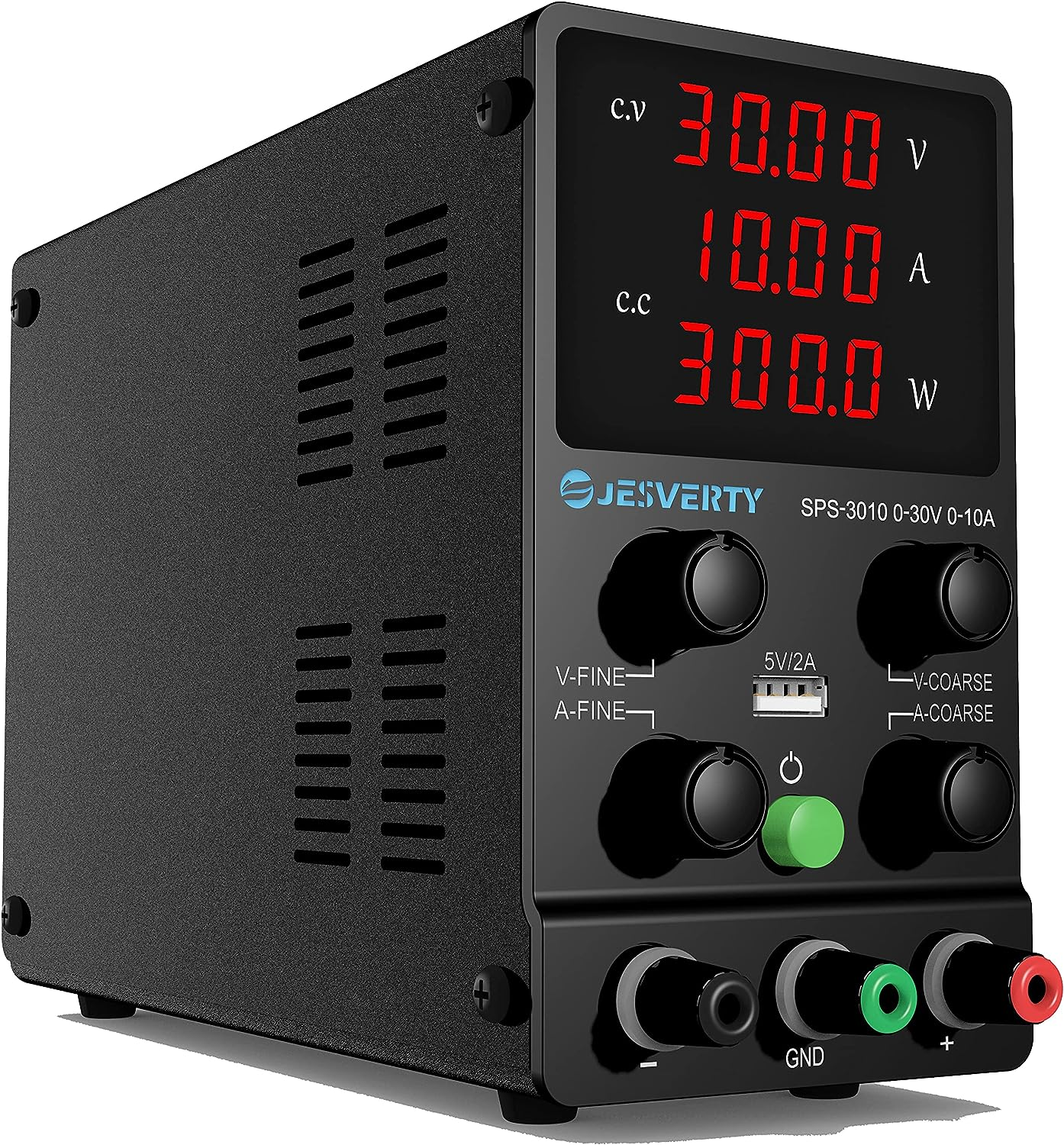 DC Power Supply Variable, 30V 10A Adjustable Switching Regulated DC Bench Power Supply with High Precision 4-Digits LED Display, 5V/2A USB Port, Coarse and Fine Adjustments AC240V Jesverty SPS-3010 image number 5