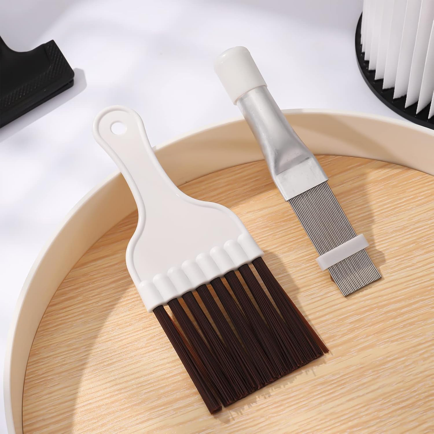 Tao Pipe 2 Pieces Air Conditioning Condenser Fin Comb, Fin Cleaning Brush, Air Conditioning, Fin Comb Spool Cleaning Whisk Brush, Metal Fin Evaporator Cooler Repair Tool image number 6