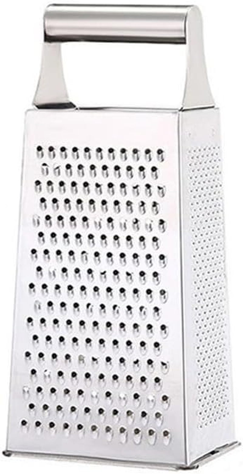 Leona Co Stainless Steel 4-Way Box Grater for Cheese, Vegetables, and Fruits &ndash; Multipurpose Kitchen Grater 9X6.8X21.4Cm (1)