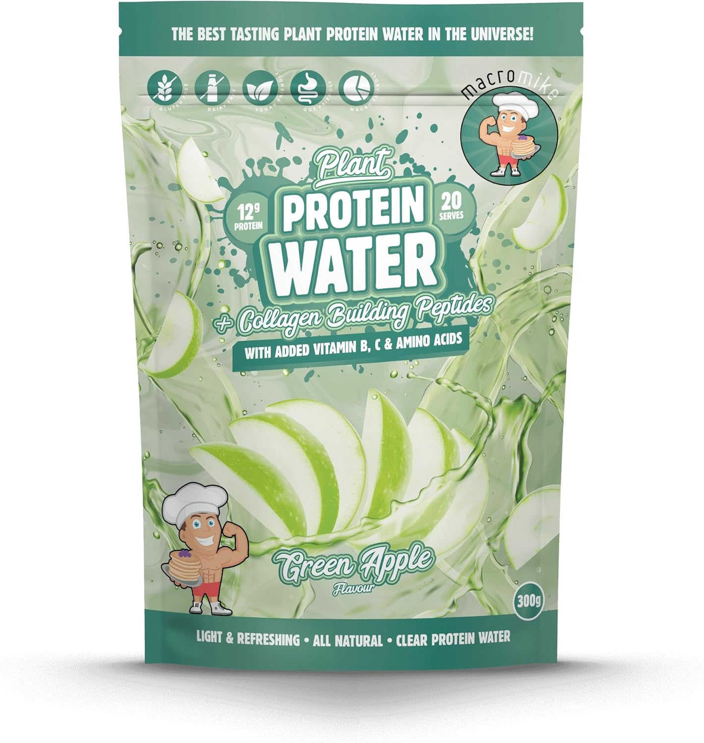 Macro Mike Green Apple Plant Protein Water 300 G
