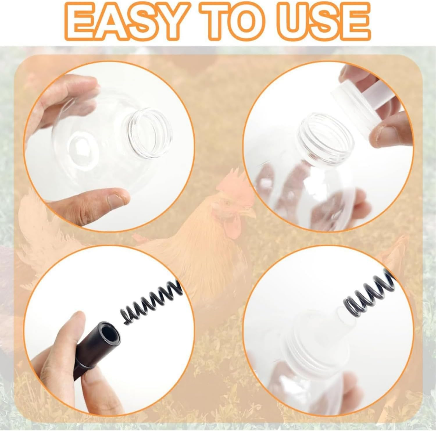 2-Pack Chicken Pecking Slow Feeder Balls &ndash; Durable Enrichment Toys for Hens, Ducks & Poultry (Metal/Pet) image number 3