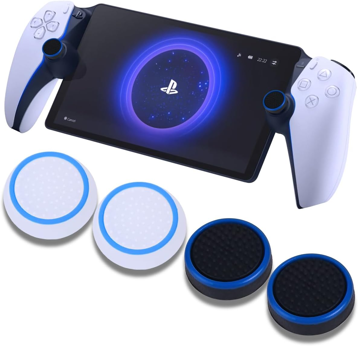 Thumb Grips Caps for PS Portal, Full Protection Joystick Cap with Anti-Scratch & Anti-Fingerprint Design Silicone Analog Stick Covers Protector Joystick for PS Portal Accessories(4 Pcs)- Blue - Blue image number 3