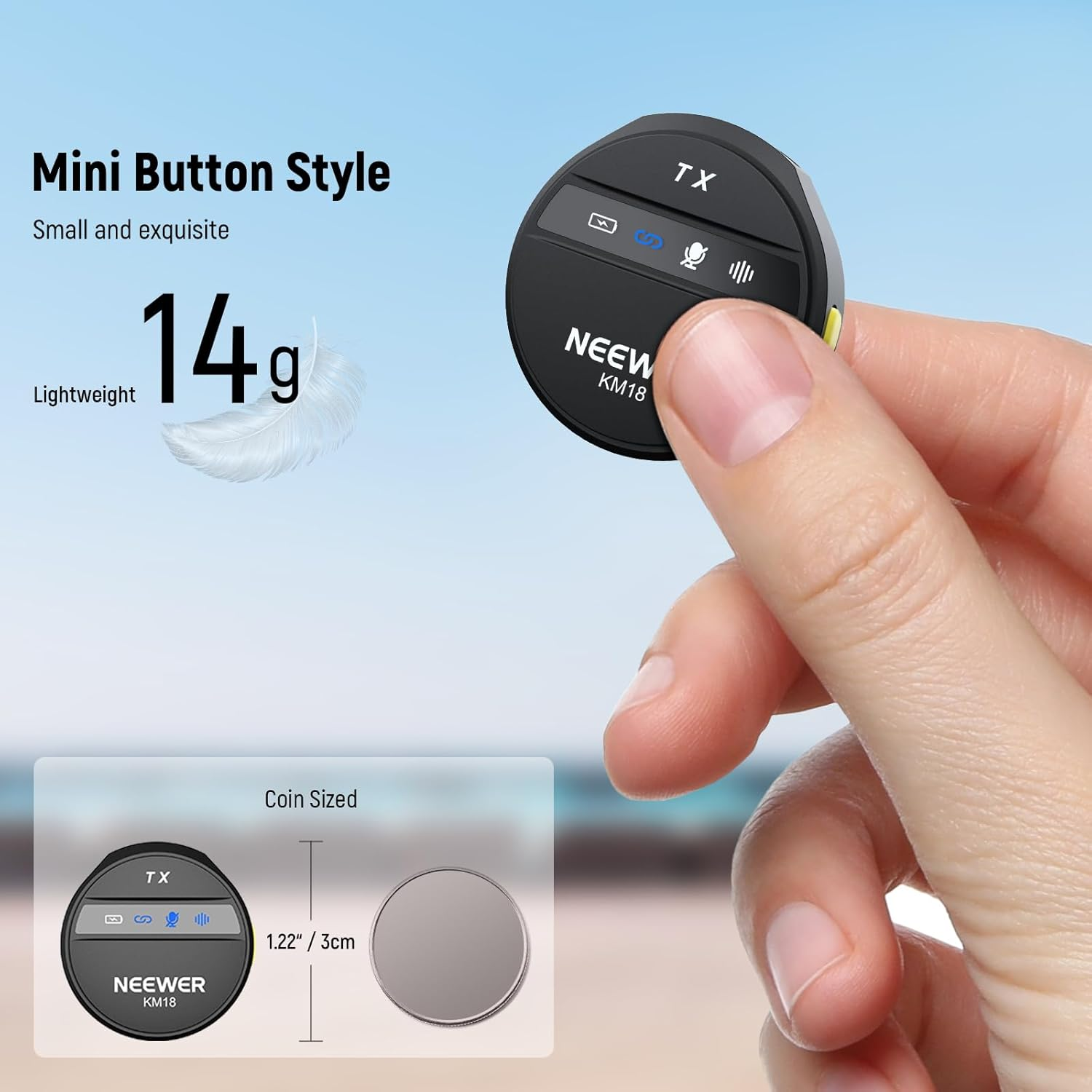 NEEWER Wireless Lavalier Microphone System Compatible with Iphone Android Phone PC Laptop Computer, Noise Cancelling Mini Lapel Mic Set with USB C OTG Charging Case 24H Battery 200M Long Range, KM18 image number 6