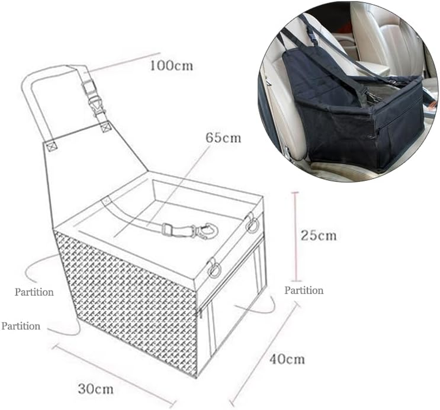 Pet Car Booster Seat Puppy Cat Dog Auto Carrier Travel Protector Safety Basket - 40X30X25Cm, Durable 600D Oxford Fabric, PVC Mesh Safety Basket for Pets, Ideal for Travel & Car Trips image number 4