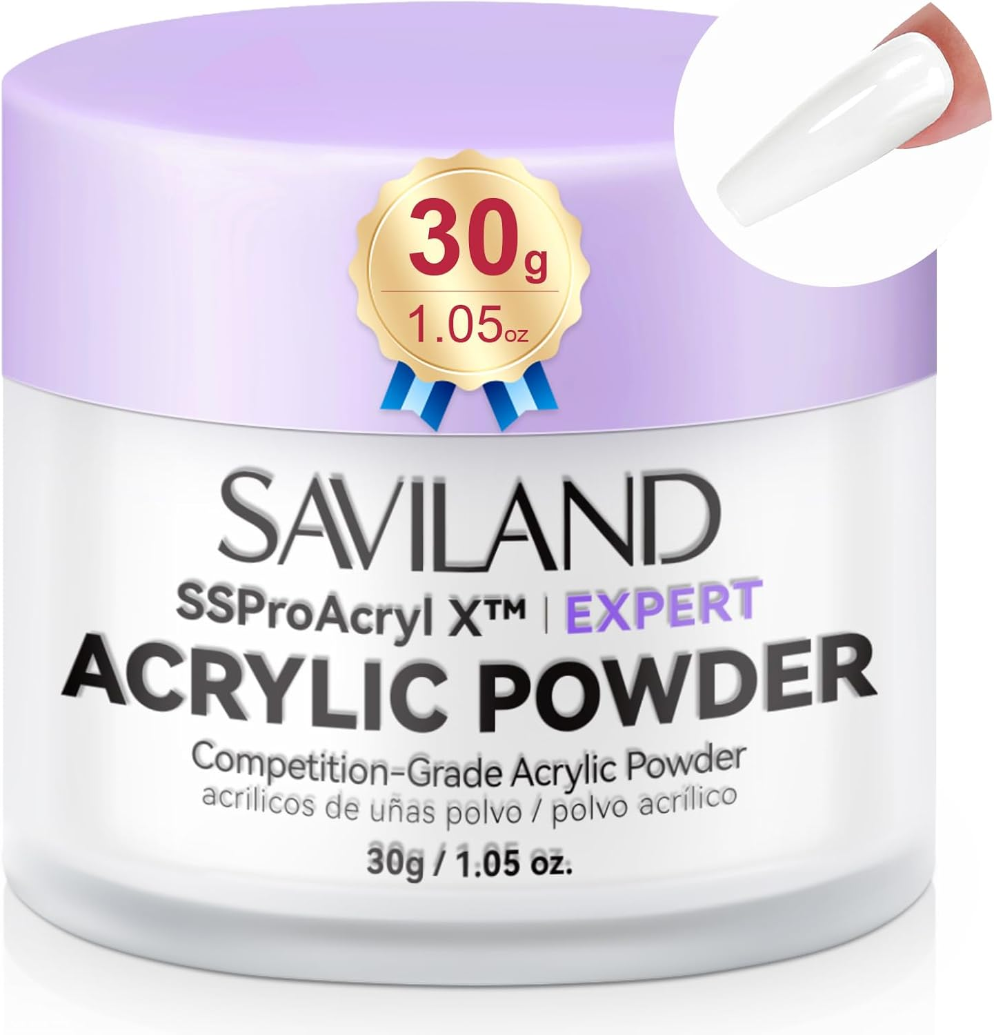 SAVILAND Ssproacryl X White Acrylic Powder Strong-Sturdy: 2024 Blending Tech Keratin Nail Acrylic Powder Ultra-Smooth Application Professional Powder for Nail Extension & Carving Nail image number 5
