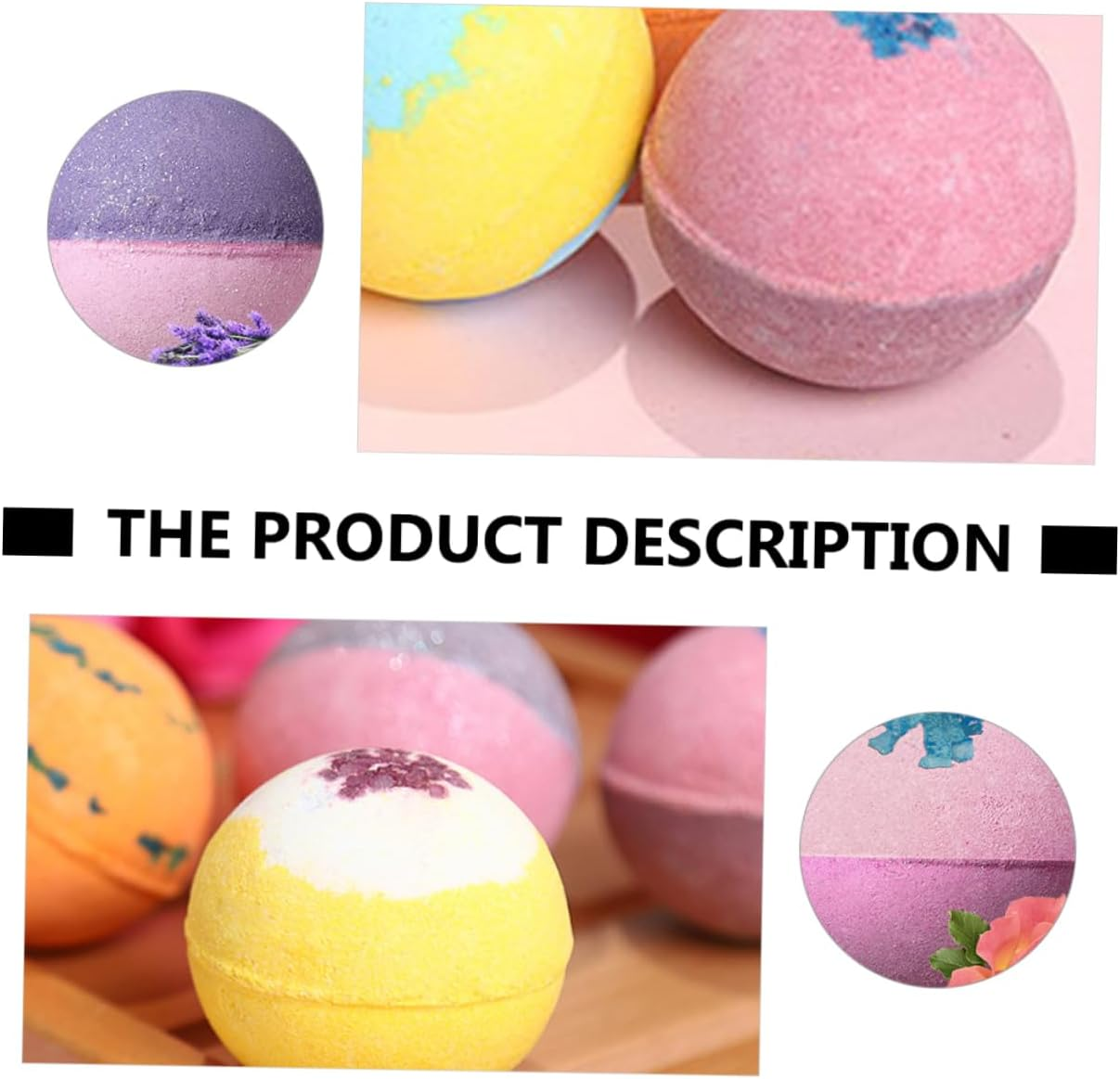 PLAFOPE 6Pcs Two Tone Shower Creative Balls Relaxing Bath Salt for Home Travel Spa Women With image number 3