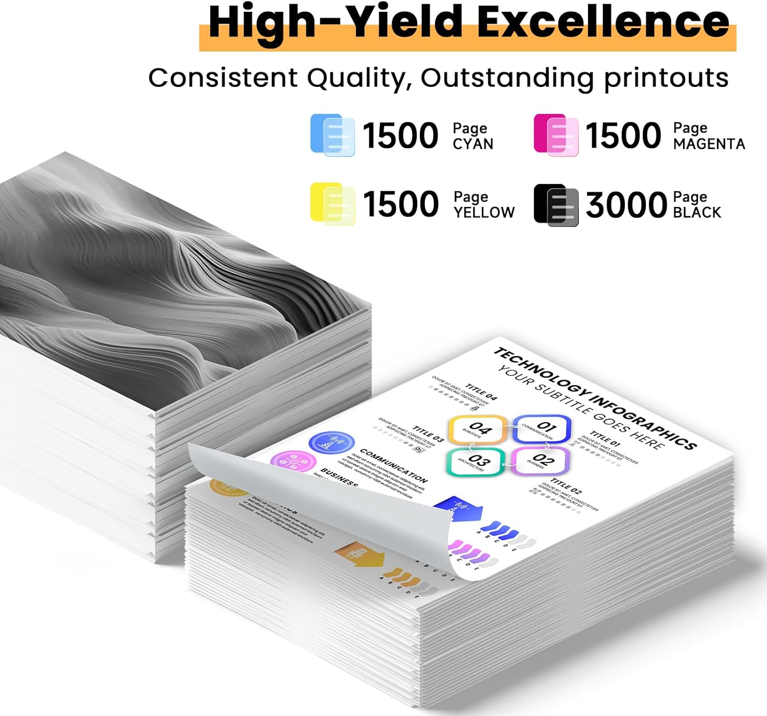 LC432XL High-Yield Remanufactured Ink Cartridges 4 Pack for Brother LC432 LC-432 LC432XL Compatible with MFC-J5340DW MFC-J5740DW MFC-J6540DW MFC-J6740DW MFC-J6940DW Printer (4 Pack B/C/M/Y) image number 3